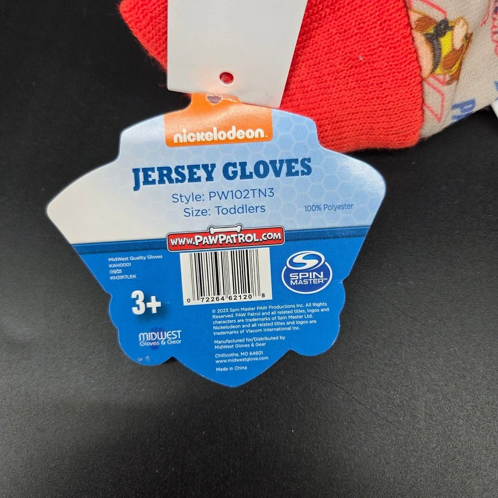 Paw Patrol Toddler Jersey Gloves Tan Red Nickelodeon Chase Marshall PW102TN3 NWT